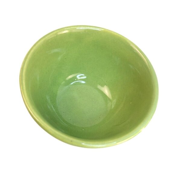 Set Of 2 Vintage Green Ceramic serving Bowls or small planter USA Marked Small D - Picture 4 of 7
